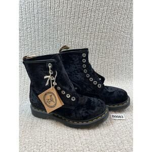 DOC MARTEN 31020 black vegan crushed velvet short boots 6